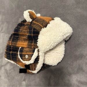 Kombi Infant Brown Plaid Aviator Winter Hat With Ears Size 9-18 Months